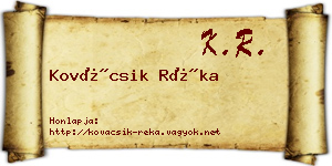 Kovácsik Réka névjegykártya