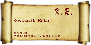Kovácsik Réka névjegykártya