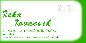 reka kovacsik business card